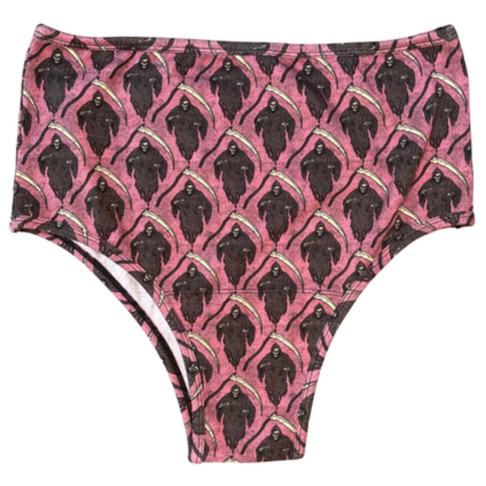 Grim Reaper pink high waisted panties NWT